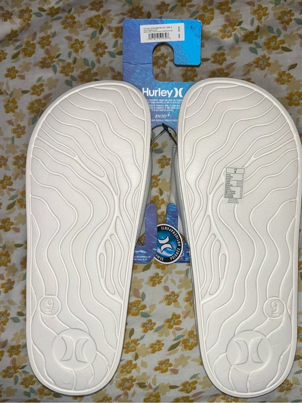 Hurley White Slide Sandals